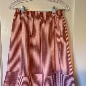 J Crew Striped Cotton Linen Skirt with pockets